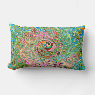 Coussin Rectangle Abstrait Psychedelique Rétro Tourbillon Arc-en-cie