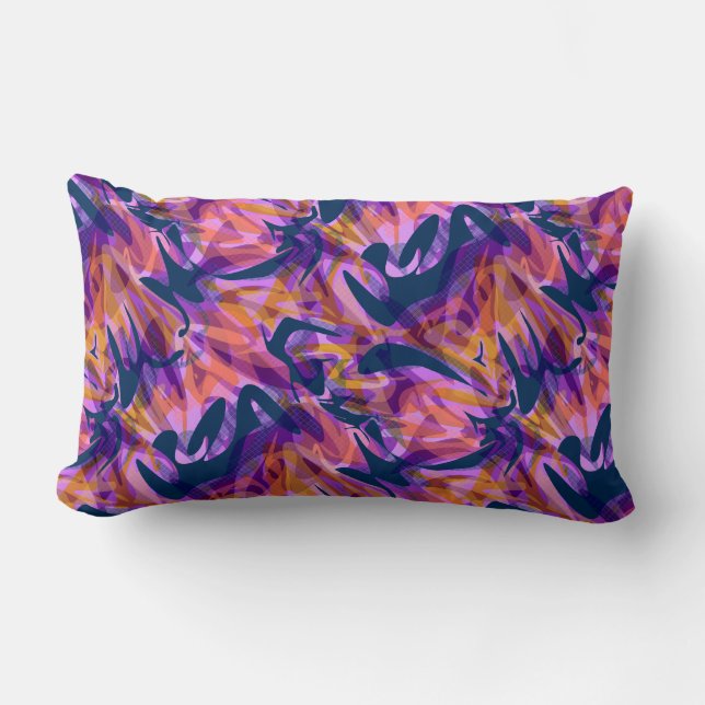 Coussin Rectangle Abstrait sans couture brosse trait moderne multico (Recto)