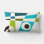 Coussin Rectangle Abstrait Surf Olive Blue Turquoise Planner (Verso)