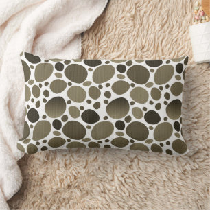 Coussin Rectangle Abstraite Mosaïque Terrazzo Brown Et Motif Blanc