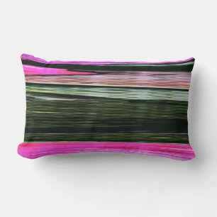 Coussin Rectangle Abstraites Bandes Horizontales Rose Et Vert 705