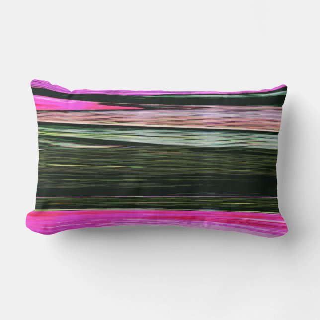 Coussin Rectangle Abstraites Bandes Horizontales Rose Et Vert 705 (Recto)