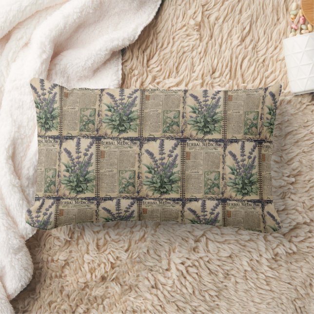 Coussin Rectangle Accent Botanique Lavande Vintage (Couverture)