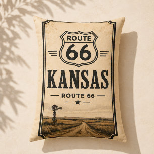 Coussin Rectangle Accent de ferme à moulin à vent de la route 66 du