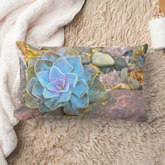 COUSSIN RECTANGLE ACCENT LUMBAR THROW PILLOW, "ROSE CACTUS" (Couverture)