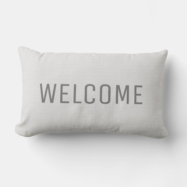 Coussin Rectangle Accueil blanc rustique moderne de texture de toile (Recto)