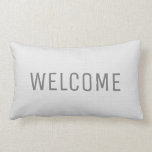 Coussin Rectangle Accueil blanc rustique moderne de texture de toile<br><div class="desc">Coussin rustique moderne d'accueil de texture de toile de jute de faux.
Vous pouvez facilement changer le texte.</div>