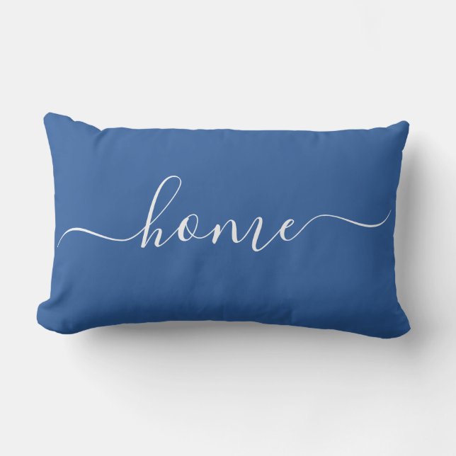 Coussin Rectangle Accueil Bleu Nuit Citation Calligraphie Minimalist (Recto)