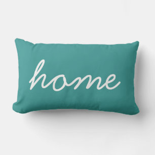 Coussin Rectangle Accueil   Citation Teal Typographie Décorative Scr