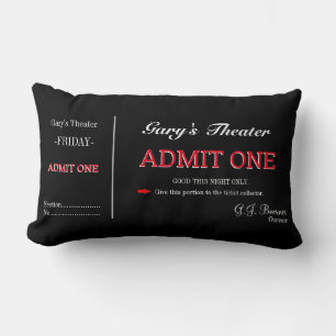 Coussin Rectangle Accueil Film Théâtre TV Salle Billets Lumbar Couss