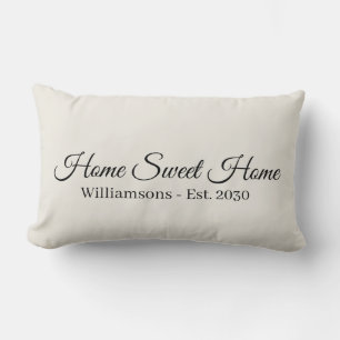 Coussin Rectangle Accueil Sweet Home hors blanc script personnalisé