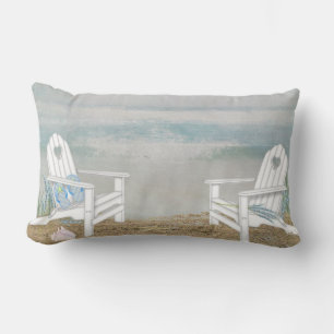 Coussin Rectangle Adirondack Beach Chaises aquarelle