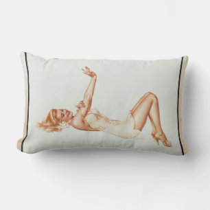 Coussin Rectangle Admiration Pin-up Girl Art par Alberto Vargas
