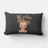 Coussin Rectangle Adorable Cartoon Baby Sitting Cheerfully with Cute (Recto)