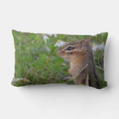 Coussin Rectangle Adorable Chipmunk en fleurs (Verso)