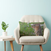 Coussin Rectangle Adorable Chipmunk en fleurs (Chaise)