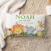 Coussin Rectangle Adorable Jungle Animaux Verdure Garçon Nursery Déc (Couverture)