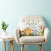 Coussin Rectangle Adorable Jungle Animaux Verdure Garçon Nursery Déc (Chaise)