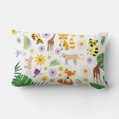 Coussin Rectangle Adorable mignon bébé animaux nursery safari blanc (Verso)