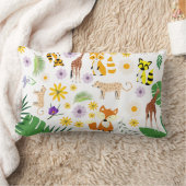 Coussin Rectangle Adorable mignon bébé animaux nursery safari blanc (Couverture)