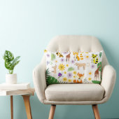 Coussin Rectangle Adorable mignon bébé animaux nursery safari blanc (Chaise)