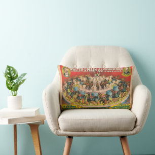 Coussin Rectangle Affiche De Cirque De 63 Chevaux En Une Seule Cercl