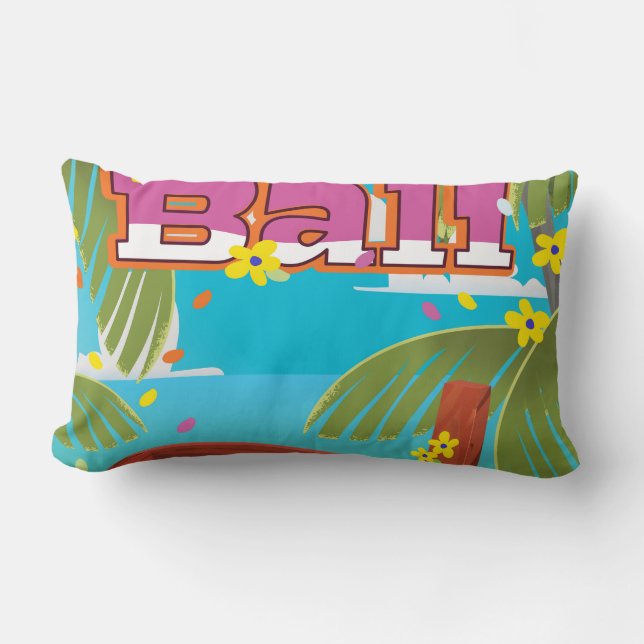 Coussin Rectangle Affiche de voyage à Bali (Recto)