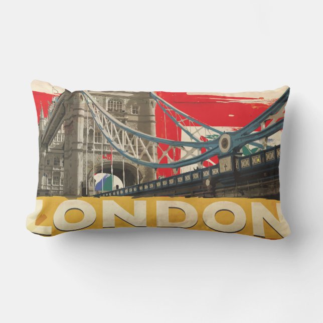 Coussin Rectangle Affiche vintage de Londres (Recto)