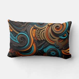 Coussin Rectangle Africain Vortex : Harmonie des Spirales Ethniques