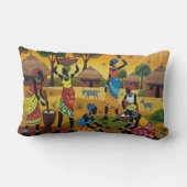 Coussin Rectangle African women at work Throw Cushion (Verso)