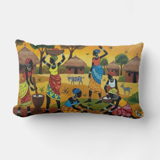 Coussin Rectangle African women at work Throw Cushion