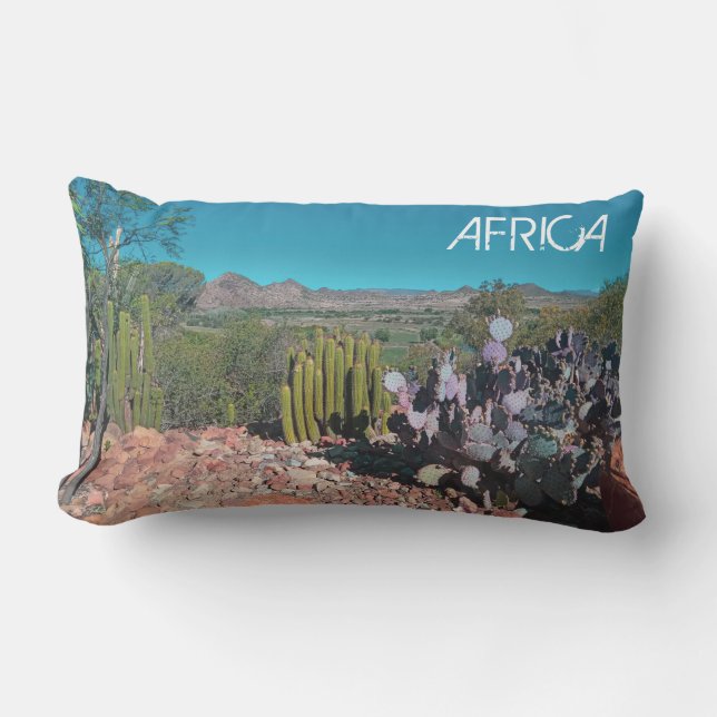 Coussin Rectangle Afrique Désert Paysage Nature Cactus Plantes (Recto)