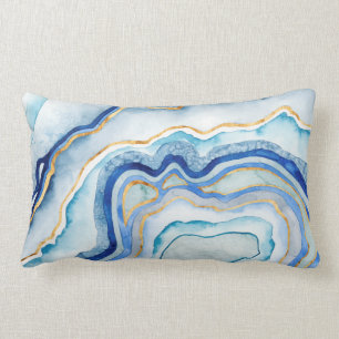 Coussin Rectangle Agate de cobalt II
