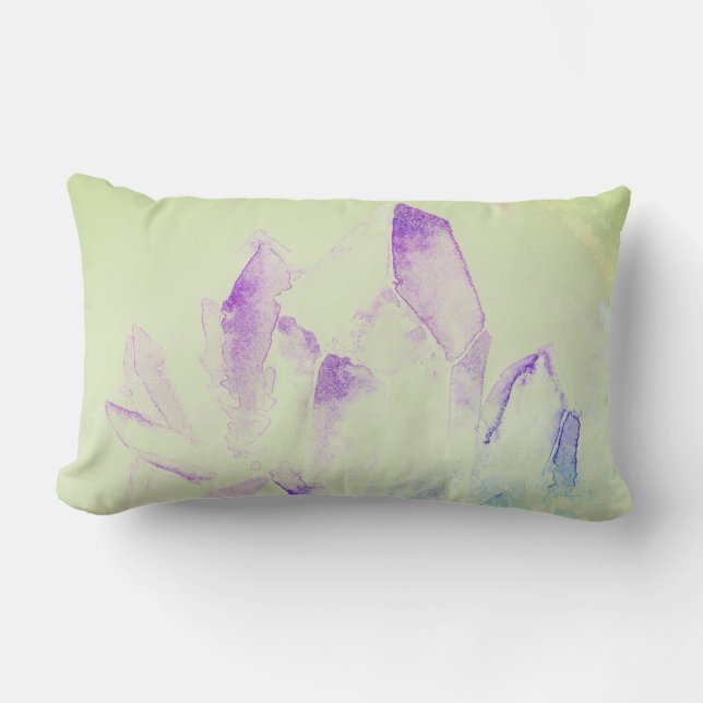 Coussin Rectangle Âge de cristaux modernes abstraits d'aquarelle de (Recto)