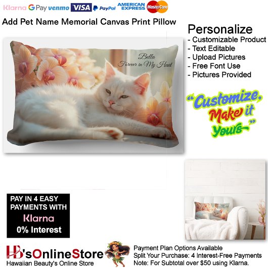 Coussin Rectangle Ajouter des animaux Nom et photo Forever dans mon 