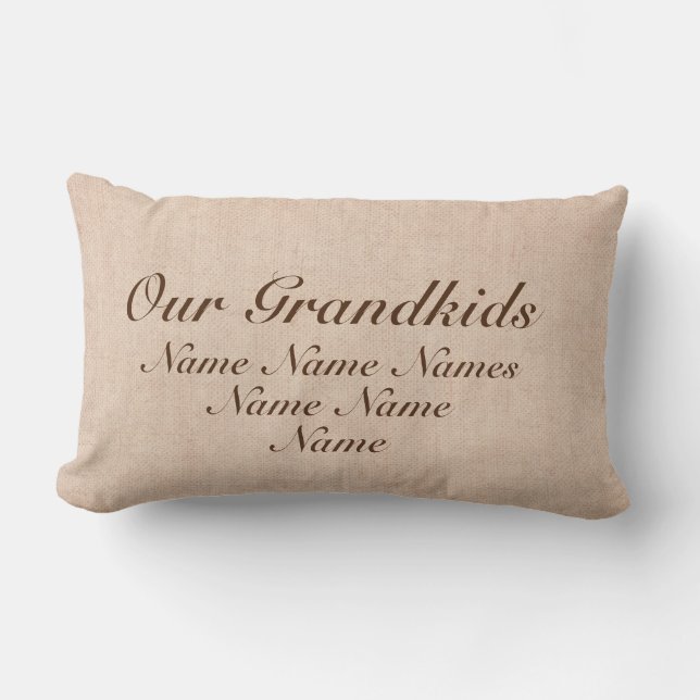 Coussin Rectangle Ajouter des noms Nos petits-enfants, meilleurs gra (Recto)