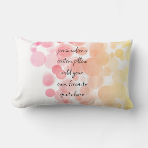 Coussin Rectangle ajouter du texte bulles rose et jaune déco personn