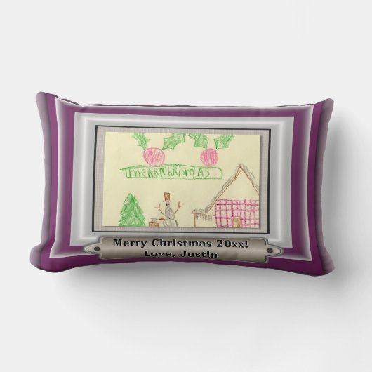 Coussin Rectangle Ajouter un dessin enfant avec cadre couleur person (Recto)