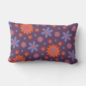 Coussin Rectangle Ajouter un nom Fleurs Joyeuses Rétro les années 70 (Verso)