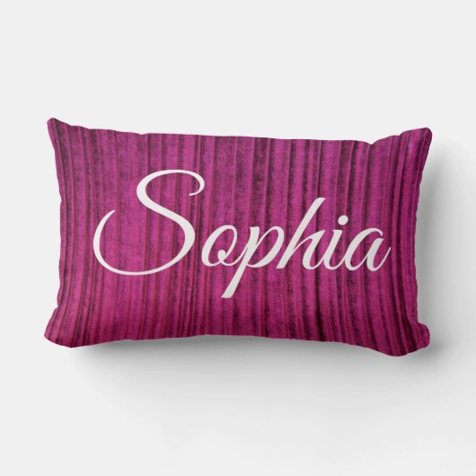 Coussin Rectangle Ajouter votre nom Bright Pink velvet texture impre (Verso)