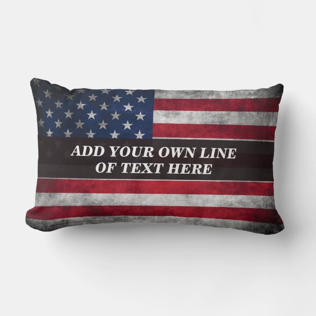 Coussin Rectangle Ajouter votre texte sur le drapeau américain (Recto)
