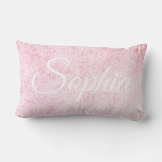 Coussin Rectangle Ajoutez votre nom Light Pink velvet texture imprim (Verso)