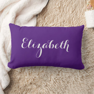 Coussin Rectangle Ajoutez Votre Propre Nom Modern Elegant Royal Purp