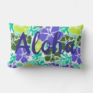Coussin Rectangle Akahai Hawaiian Hibiscus Tropical Floral Aloha