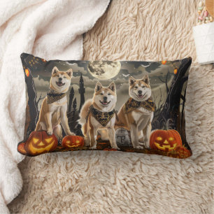 Coussin Rectangle Akita Halloween Épouvantable