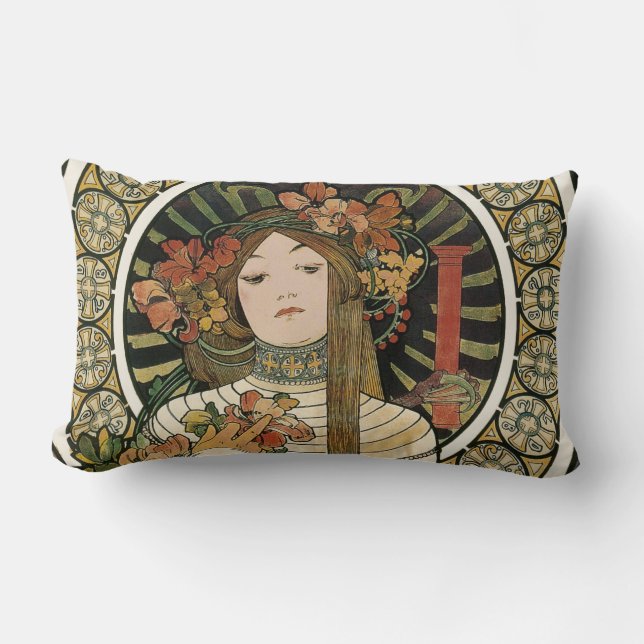 Coussin Rectangle Alfonse Mucha Trappistine Nouveau (Recto)
