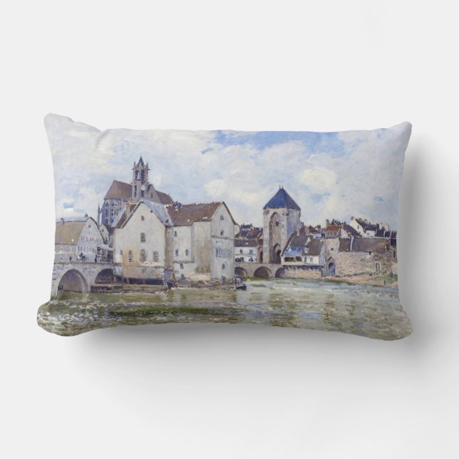 Coussin Rectangle Alfred Sisley Bâtiments et ponts avec l'eau (Recto)