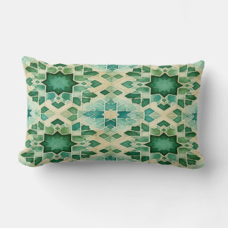 Coussin Rectangle Algerian Zellige Green Turquoise Decorative Pillow