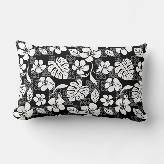 COUSSIN RECTANGLE ALOHA VENDREDI (NOIR) (Recto)