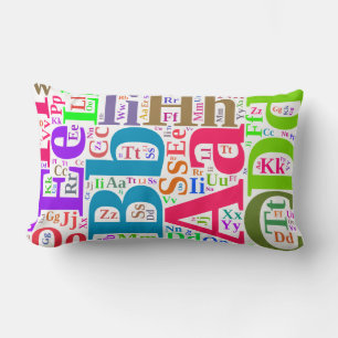 Coussin Rectangle alphabet coloré